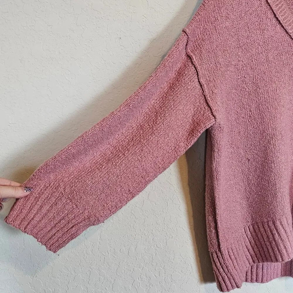 Free People‎ Brookside Tunic Sweater Oversize Alpine Rose X-Small Cozy Winter